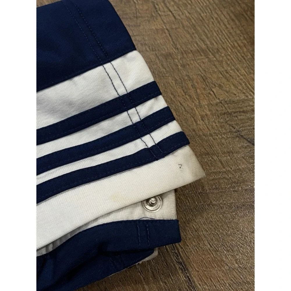 Vintage Adidas Wide Leg Baggy Striped Track Pants Warmup Navy‎ Blue 34x31 XL